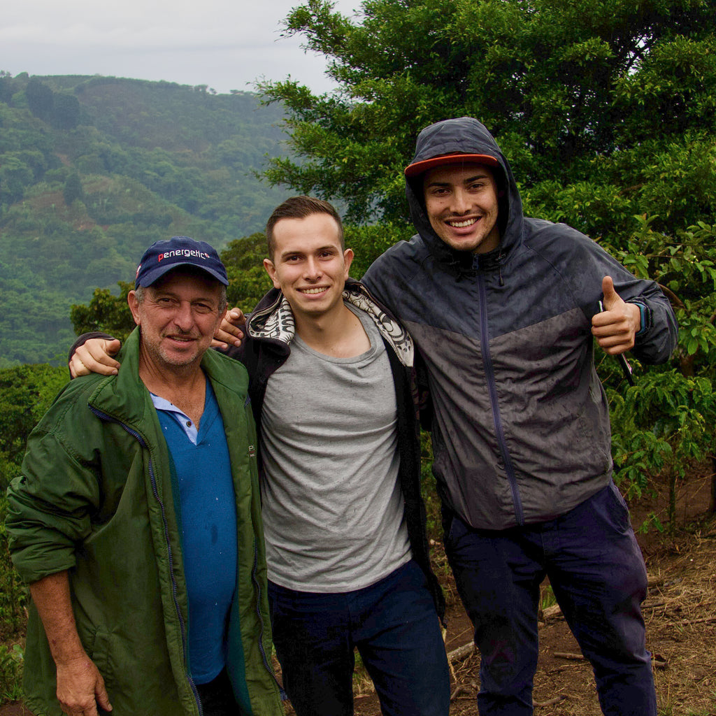 Carlos Arrieta, his son Jose Ignacio and Davian from our Costa Rican exporting partners Exclusive Coffees