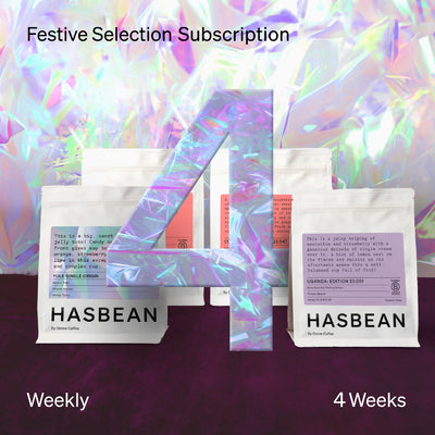 Hasbean Seasonal Selection Box Subscription 2023: 4 coffees over 4 weeks